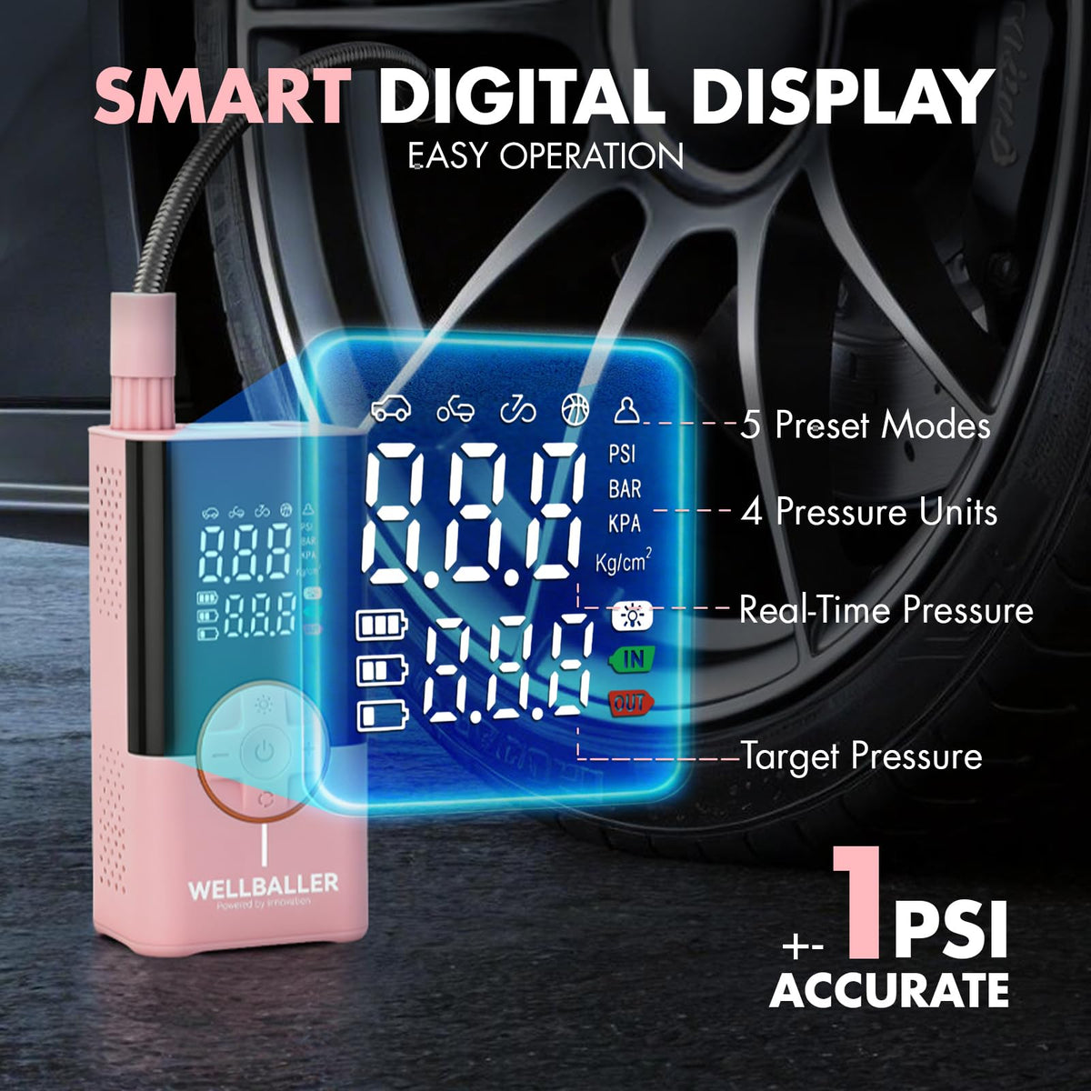 Portable Air Compressor with Digital Pressure Gauge I79499