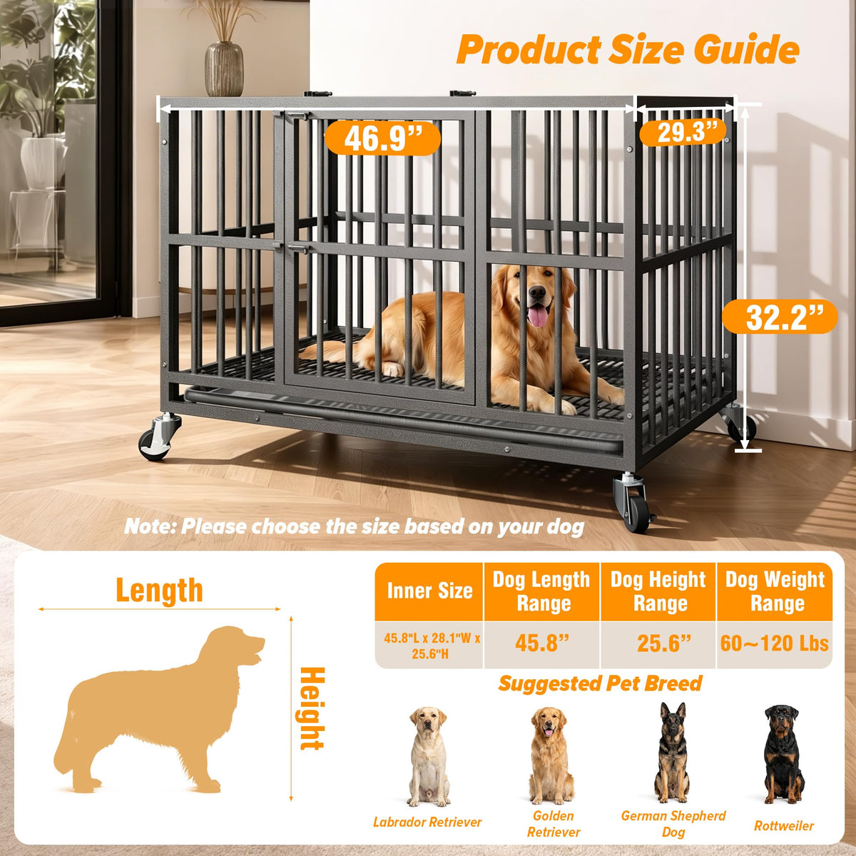 48 Inch Heavy Duty Dog Crate Y645016