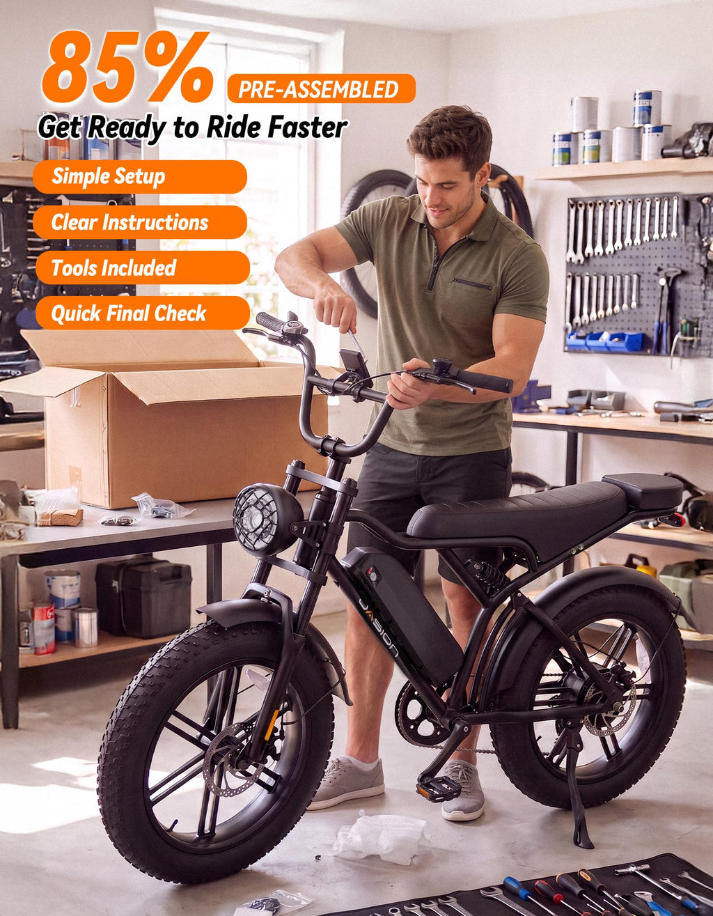 Electric Bike, 2000W Peak, Fat Tire T3146