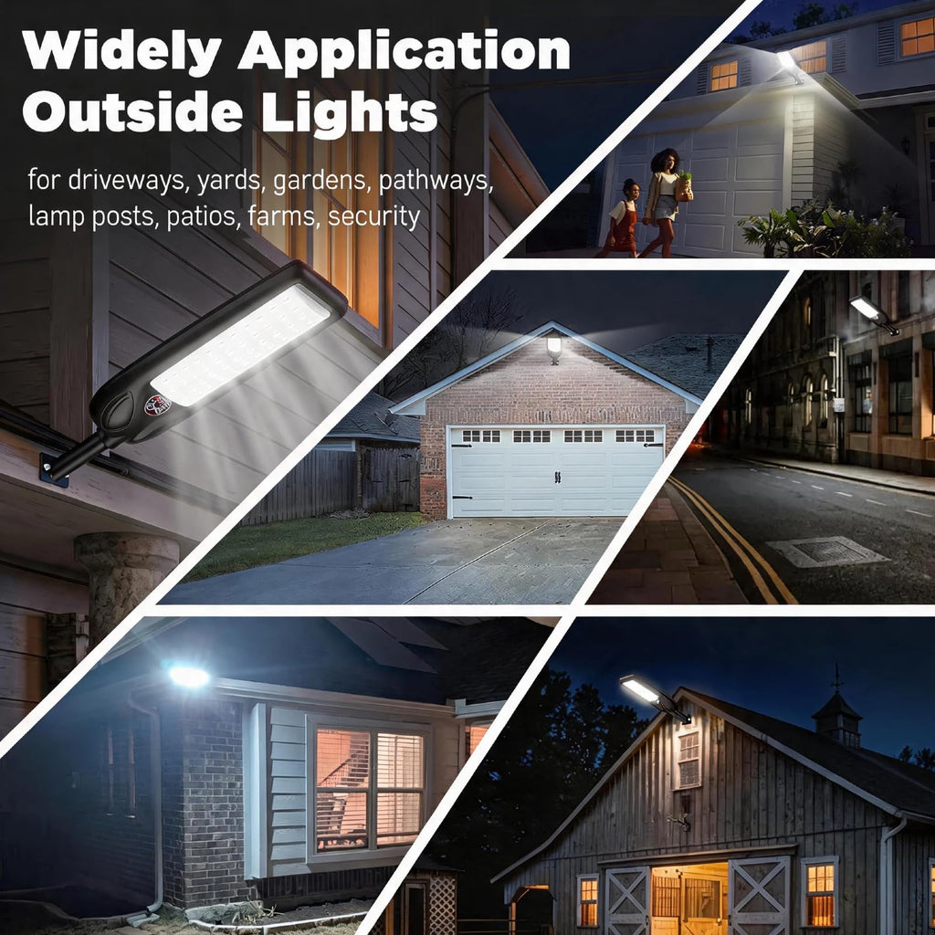 Solar Street Lights Outdoor with Remote Control, Motion Sensor, 6500K Dusk to Dawn, Waterproof Security Light J6156