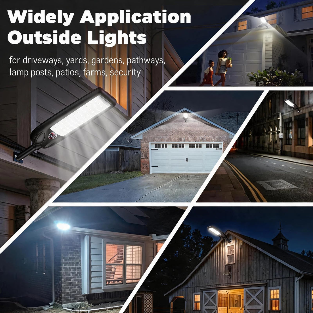 Solar Street Lights Outdoor with Remote Control, Motion Sensor, 6500K Dusk to Dawn, Waterproof Security Light J6156