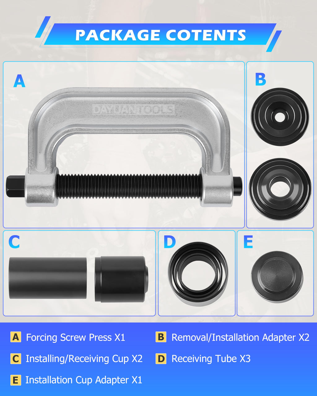 Blue Ball Joint Press & U Joint Removal Tool Kit X759
