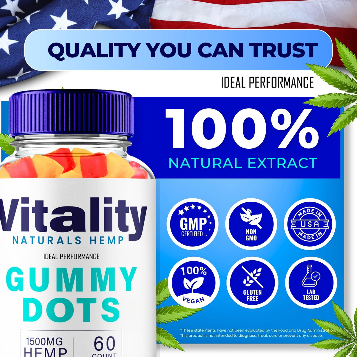 Hemp Gummies with Hemp Seeds Organic Extract 60 Gummies E96865