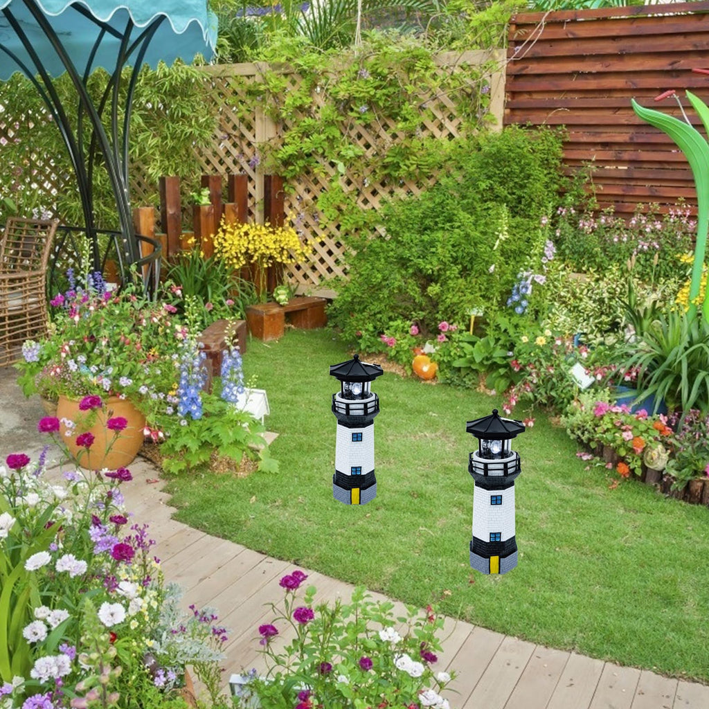 Solar Powered Resin Lighthouse Garden Decor B5335