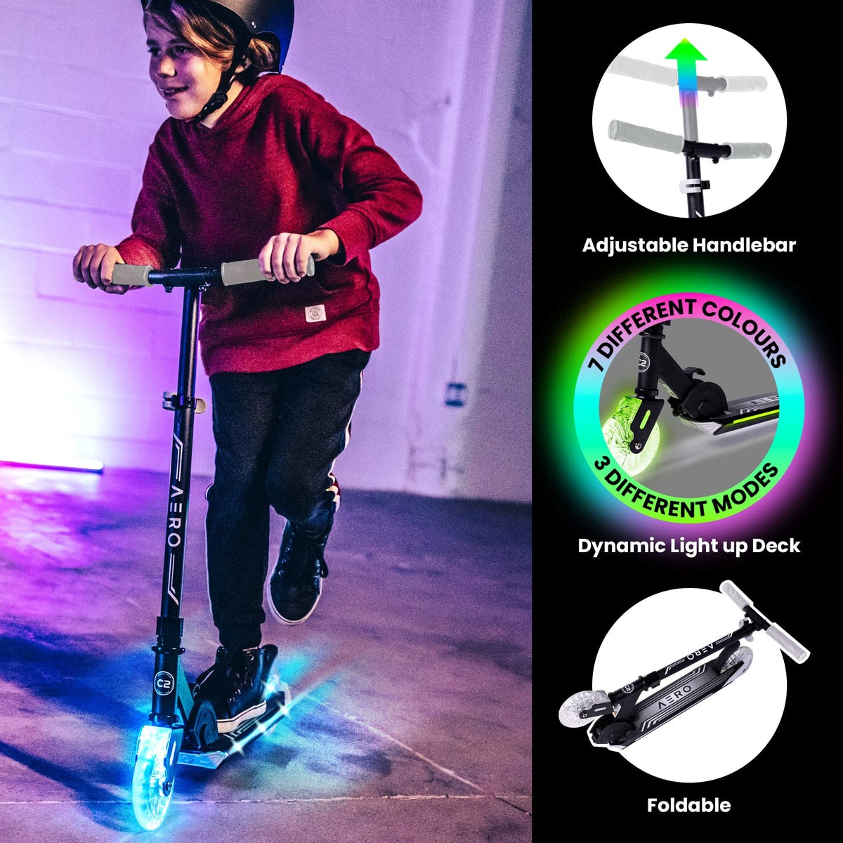 Two-Wheel Kick Scooter for Kids 5-8 with RGB Lights K513