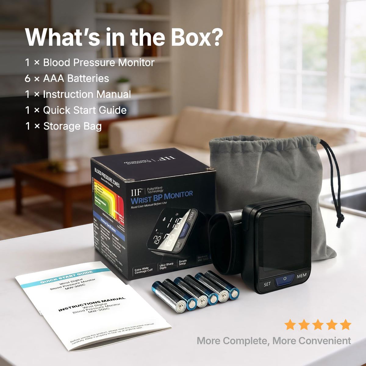 Wrist Blood Pressure Monitor with Voice Broadcast, 240 Memory for 2 Users F6235