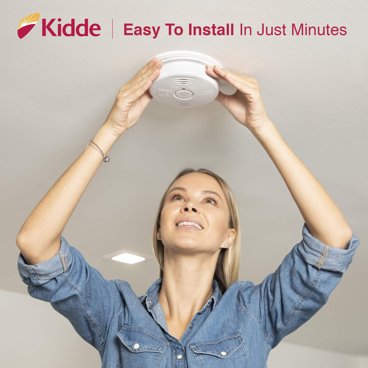 Hardwired Smoke and Carbon Monoxide Detector Alarm with Voice Warning, White Y21712