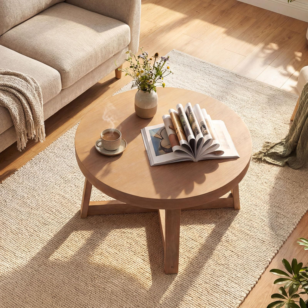 Round Wood Coffee Table C402