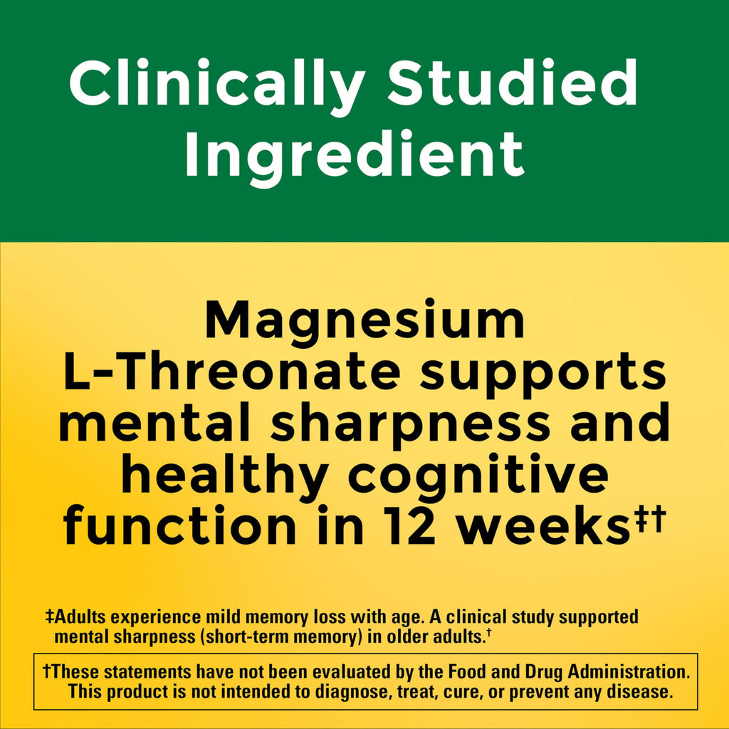 Magnesium L-Threonate with Vitamin C & Vitamin D3, 90 Capsules K616726