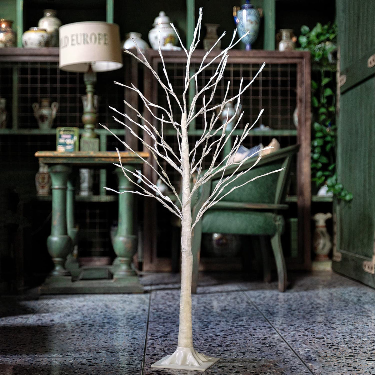 Lighted Birch Tree 4 Feet 160L LED Warm White F379085
