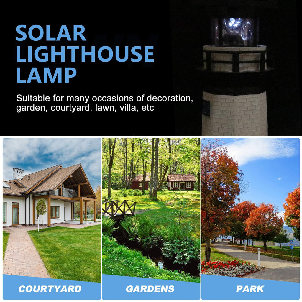 Solar Powered Resin Lighthouse Garden Decor B5335