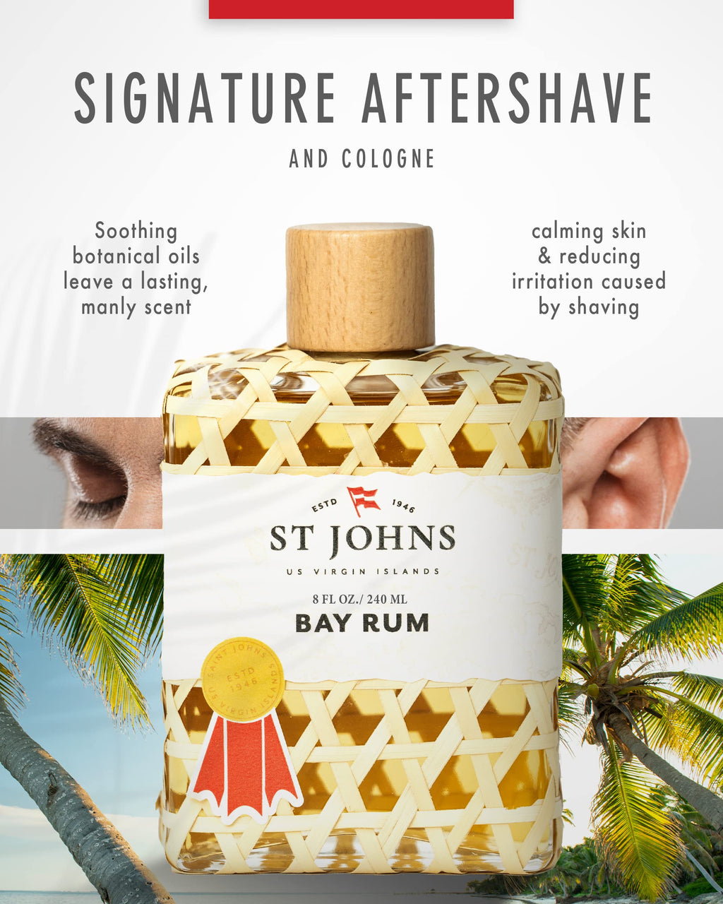 Bay Rum Aftershave and Cologne 8 oz Splash Bottle L769