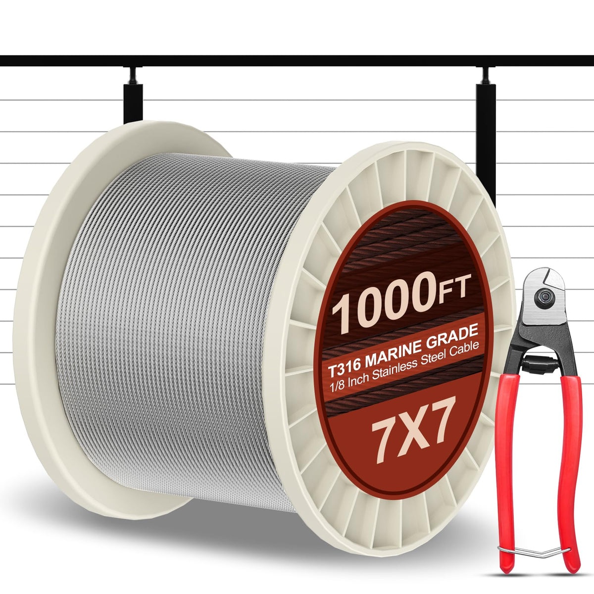 1000FT 1/8" Stainless Steel Cable P25175