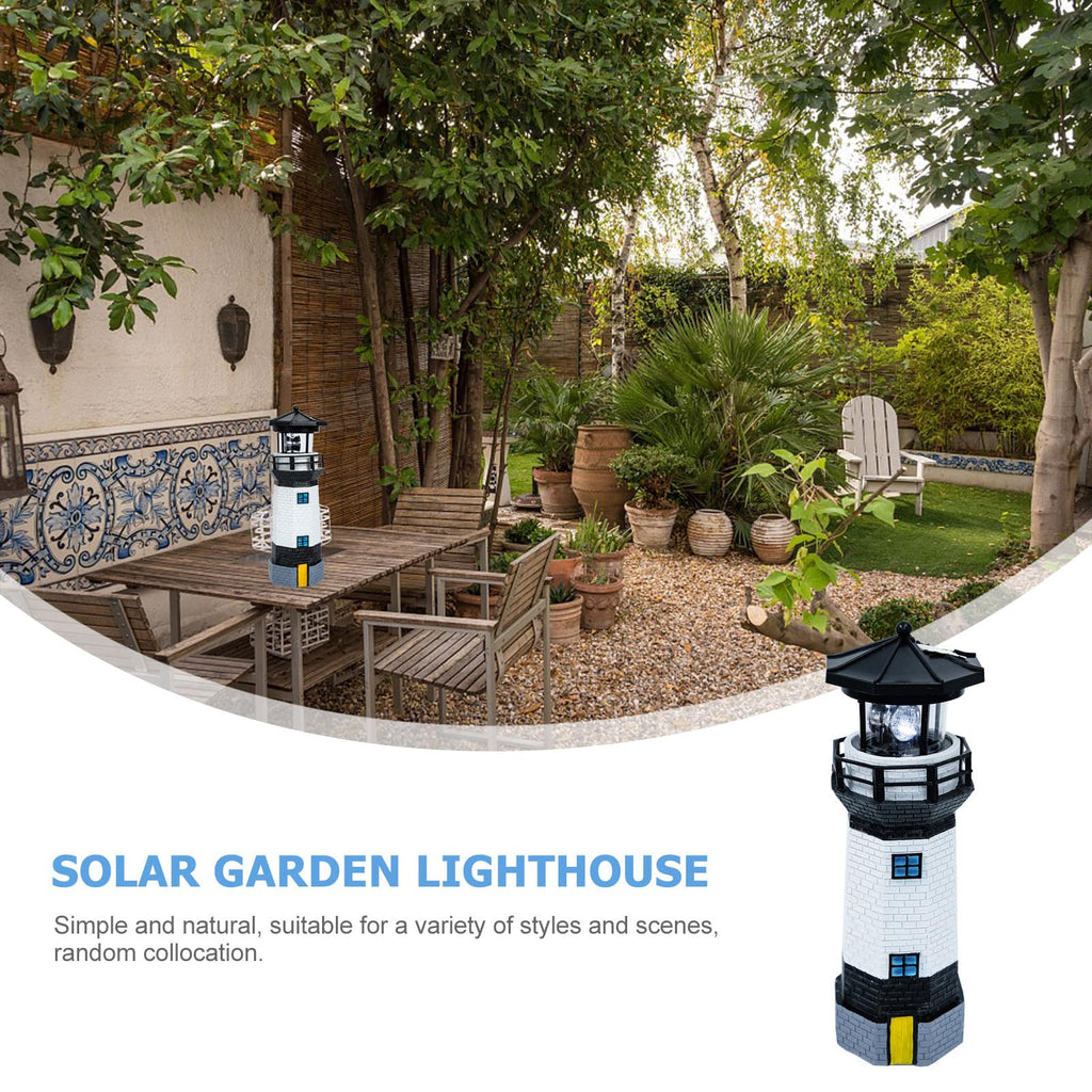 Solar Powered Resin Lighthouse Garden Decor B5335