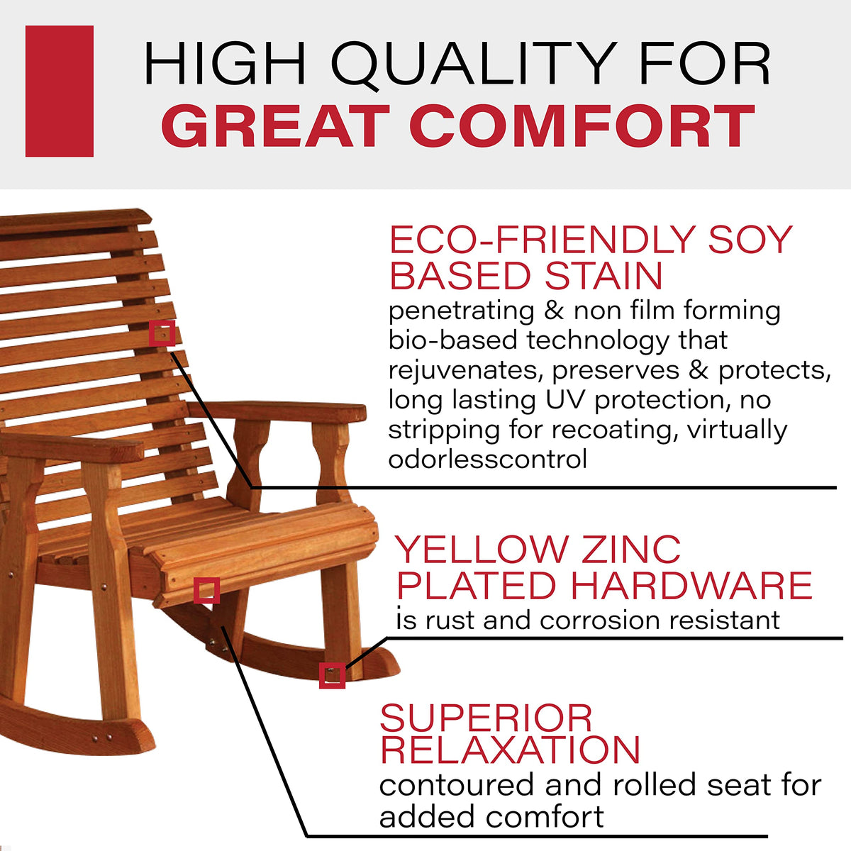 Cedar Stain Pressure Treated Rocking Chair L4267