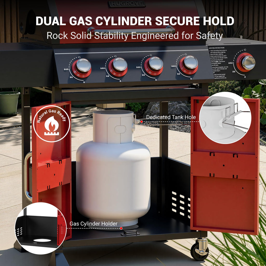 4 Burner Propane Gas Grill with Side Burner T247