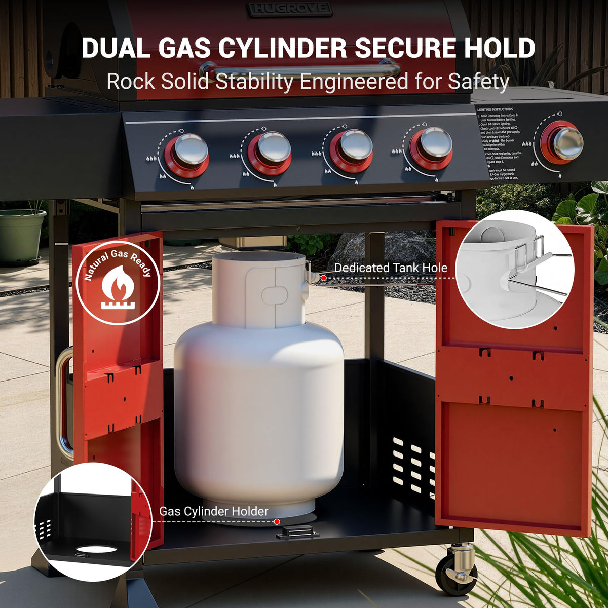 4 Burner Propane Gas Grill with Side Burner T247