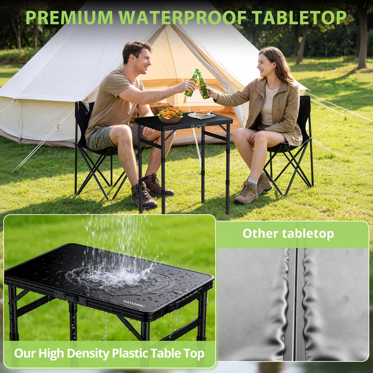 2ft Adjustable Folding Camping Table T818