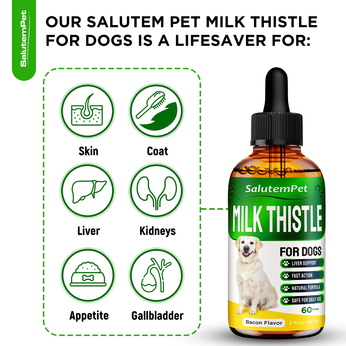 Milk Thistle Dog Liver Supplement 2 Oz N795582