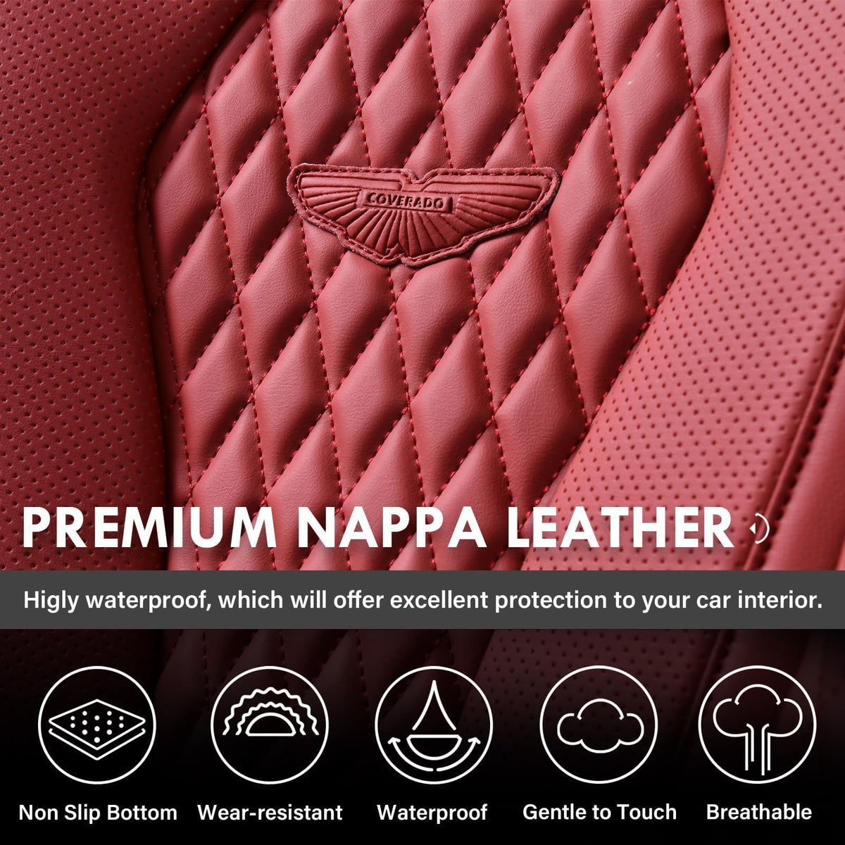 Waterproof Leather Car Seat Covers Full Set V748