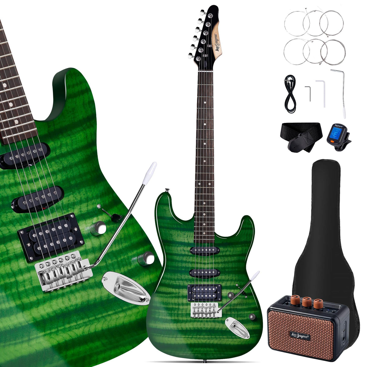 39" Full Size SSH Electric Guitar Starter Kit with Amp F69581