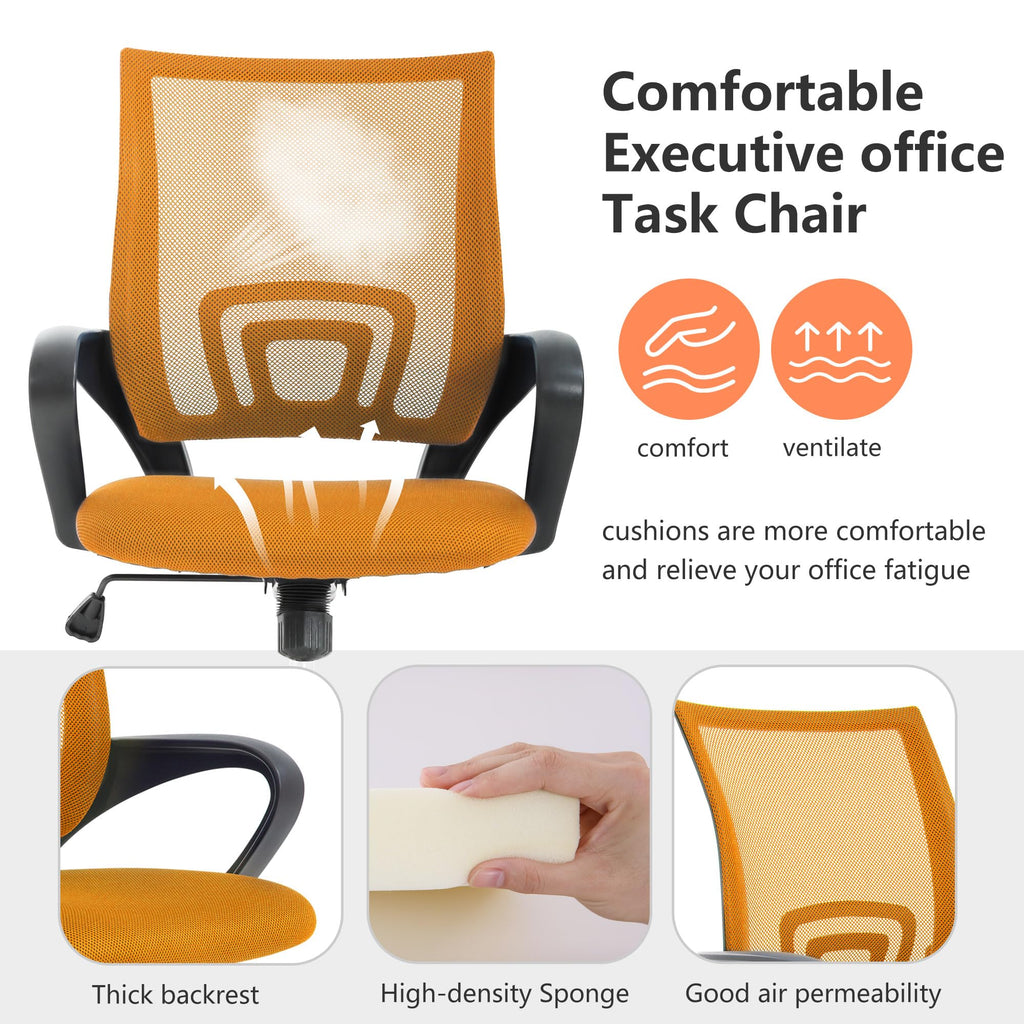 Orange Mesh Ergonomic Office Chair with Lumbar Support B328