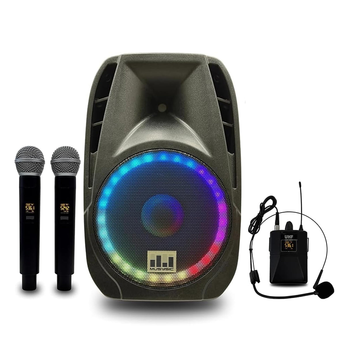 15" 2000W Portable PA Speaker System with Wireless Microphones L96958