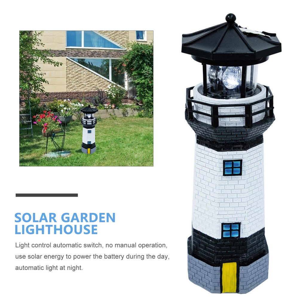 Solar Powered Resin Lighthouse Garden Decor B5335
