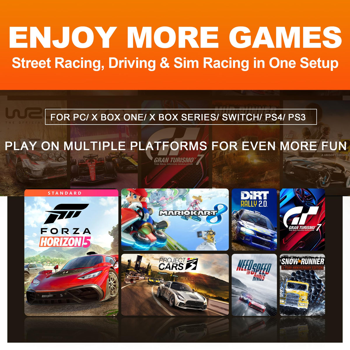 Gaming Steering Wheel with Pedals U8076