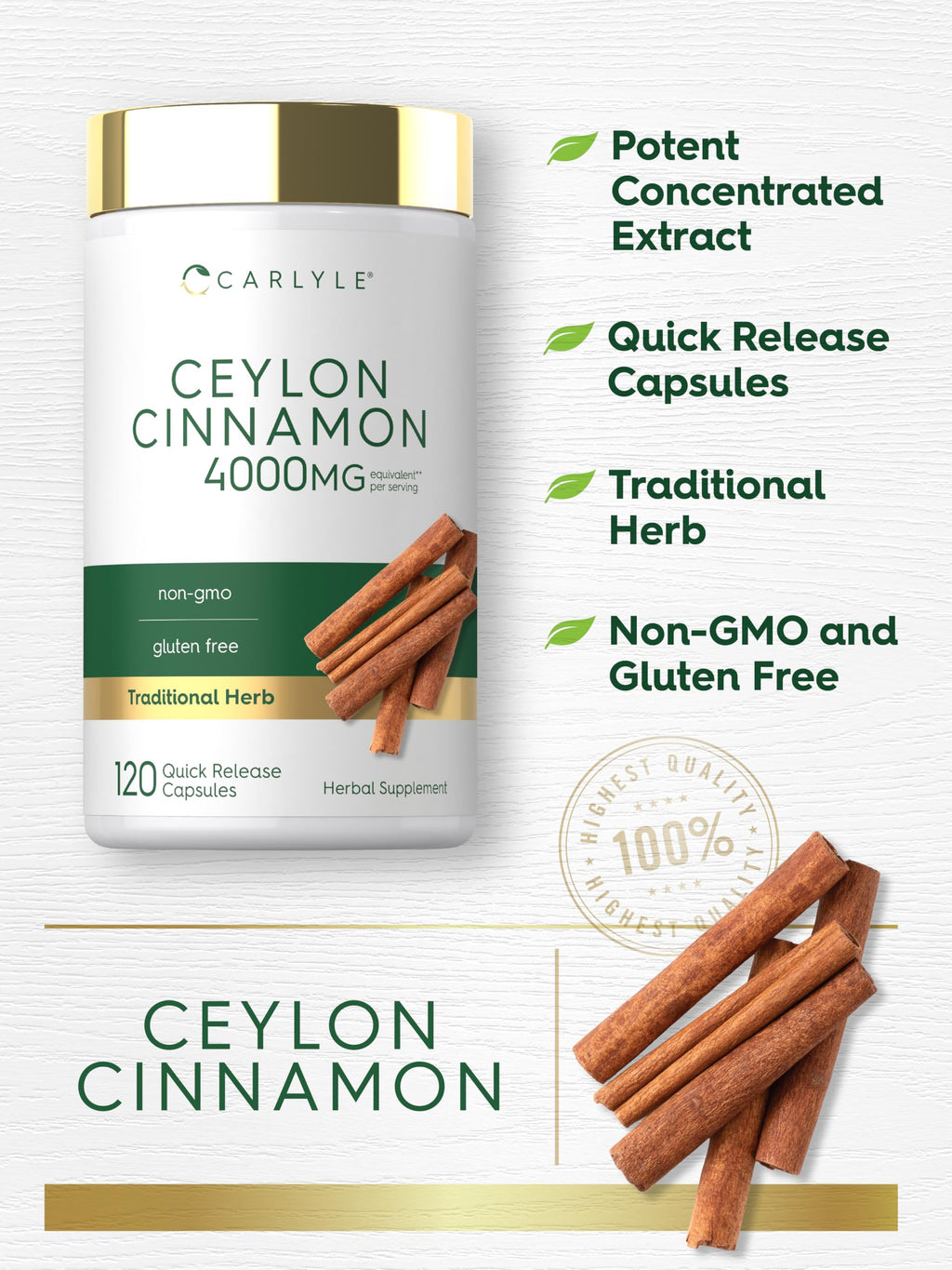 Cinnamon Capsules 120 Count M97608