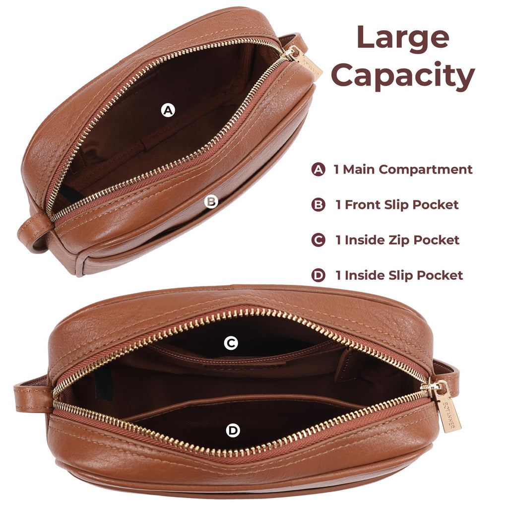 Genuine Leather Crossbody Bag with Adjustable Strap Y16505