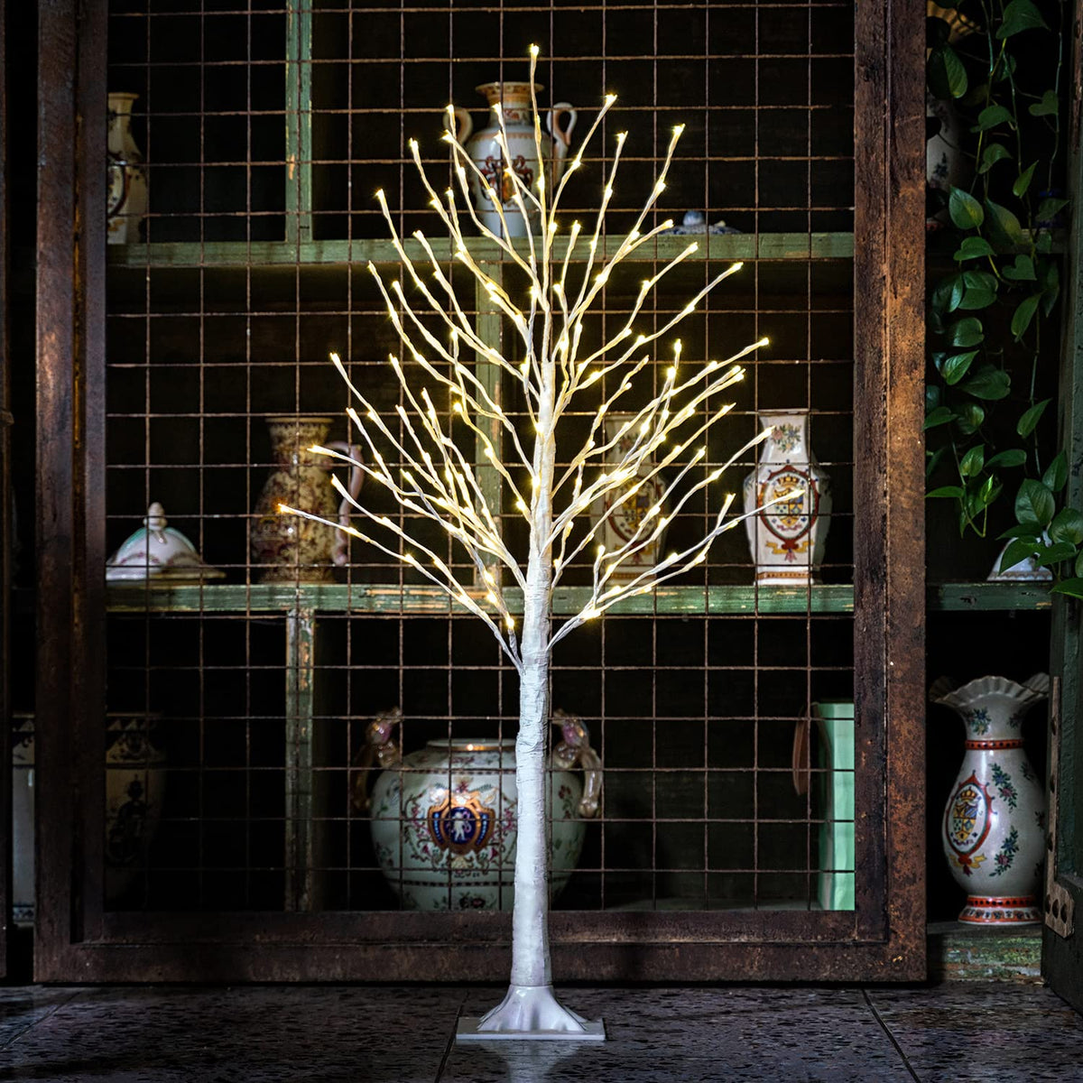 Lighted Birch Tree 4 Feet 160L LED Warm White F379085