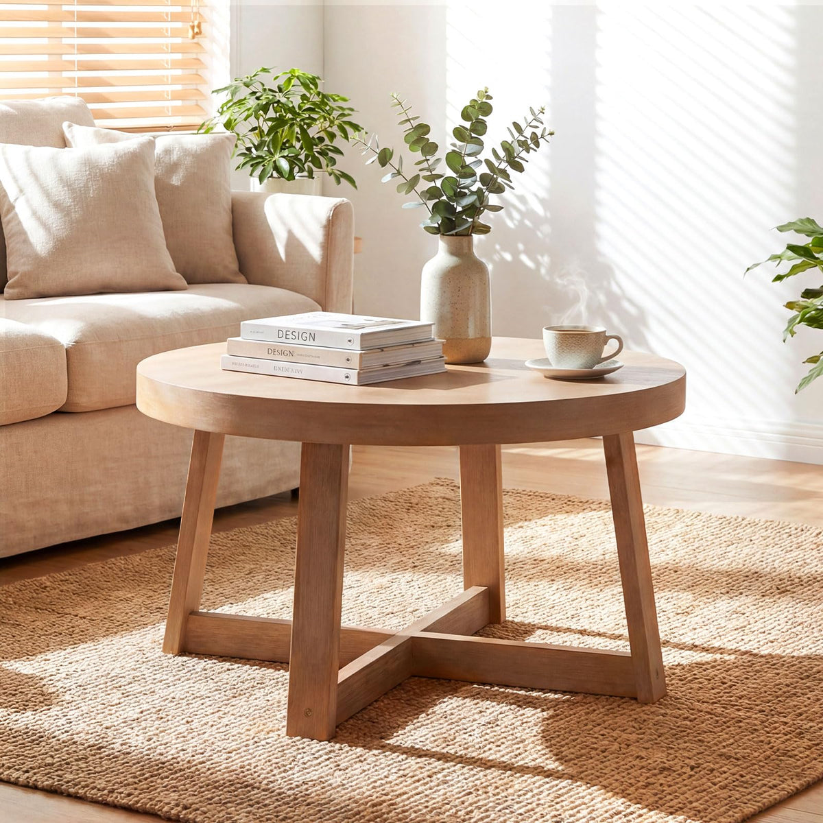 Round Wood Coffee Table C402