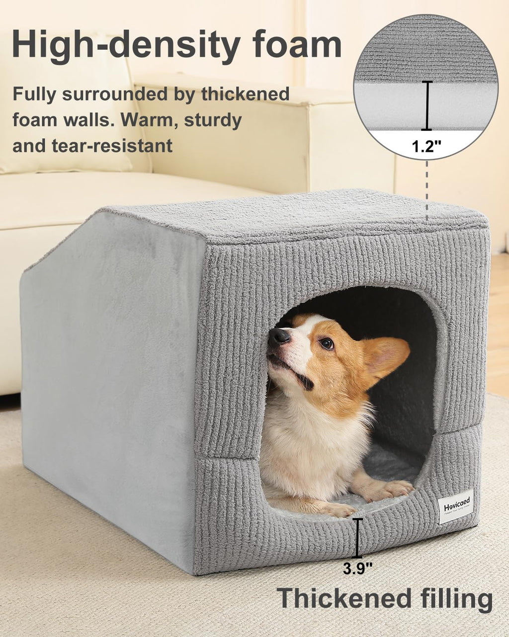 Small Dog House with Dog Cave Bed W841968