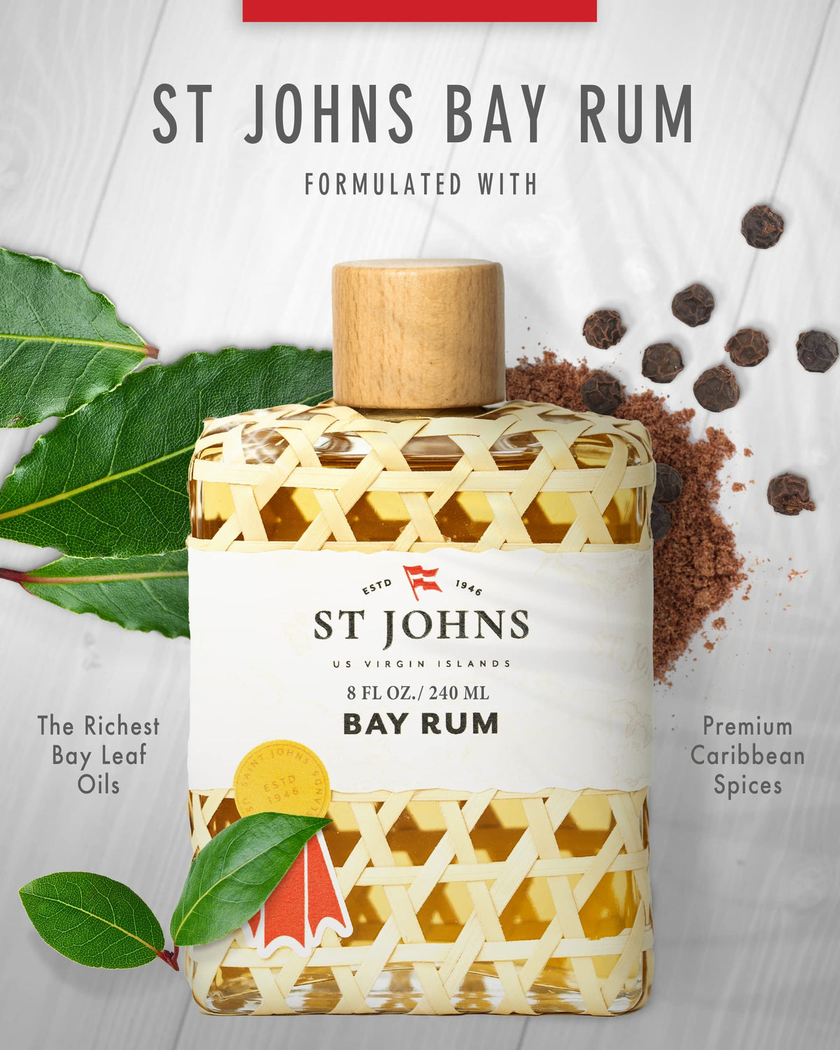 Bay Rum Aftershave and Cologne 8 oz Splash Bottle L769