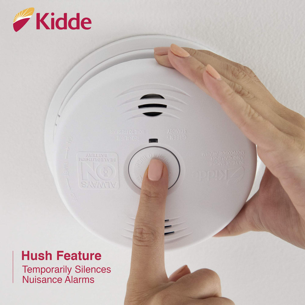 Hardwired Smoke and Carbon Monoxide Detector Alarm with Voice Warning, White Y21712