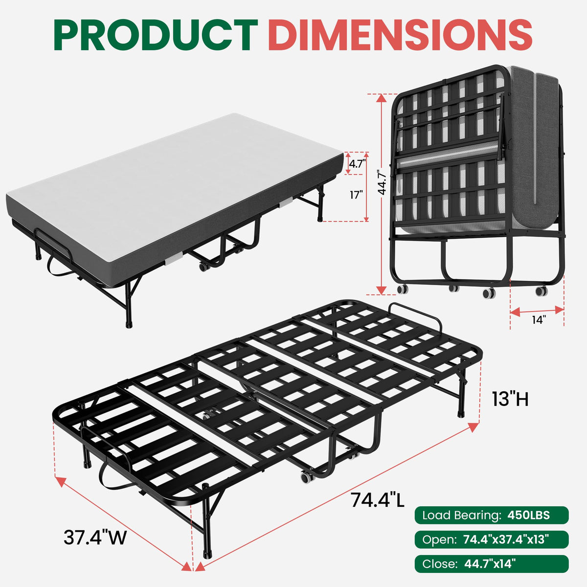 75"x38" Folding Bed U29285