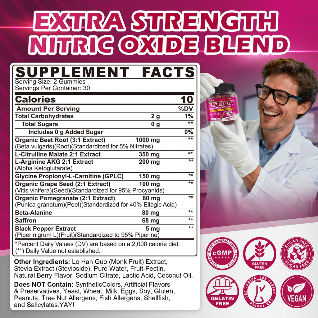 Sugar Free Beet Root Gummies with L-Citrulline & L-Arginine S75227