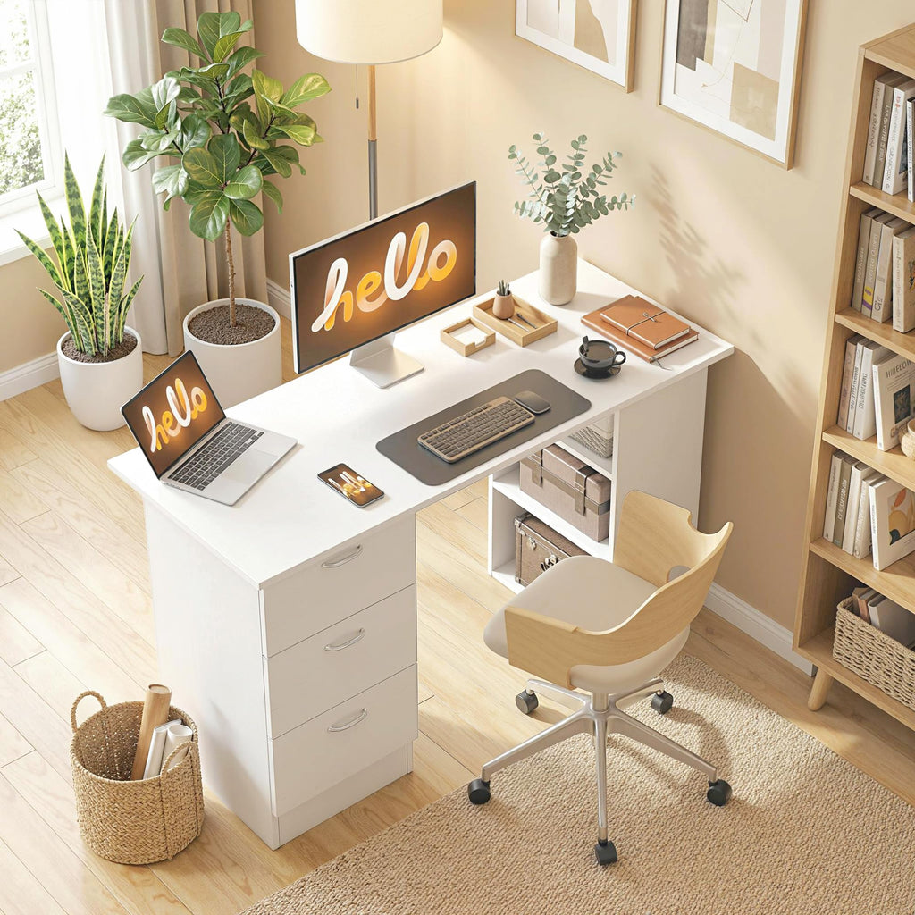 White Computer Desk with Drawers R925824