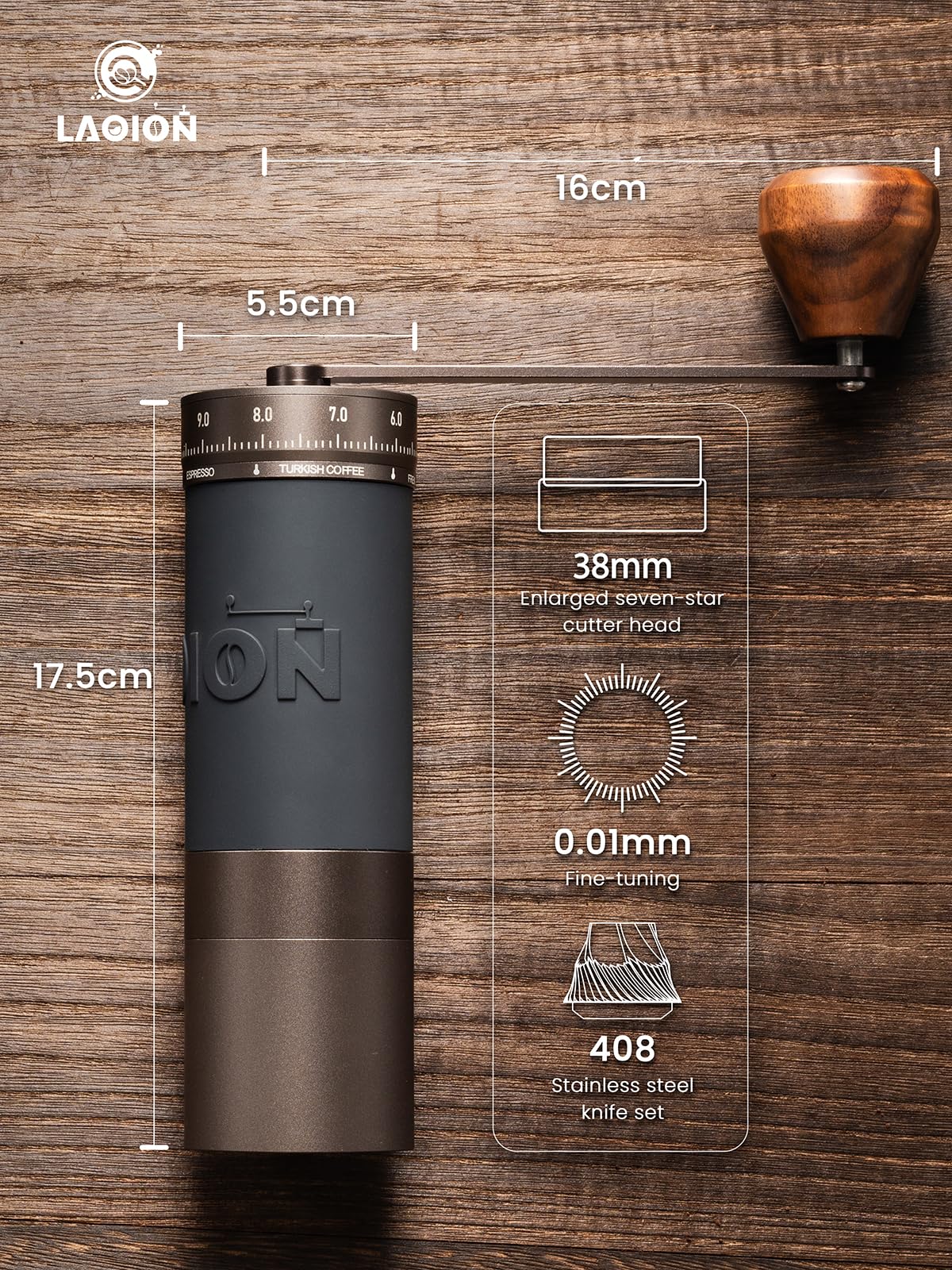Manual Coffee Grinder with Straight Handle T2842