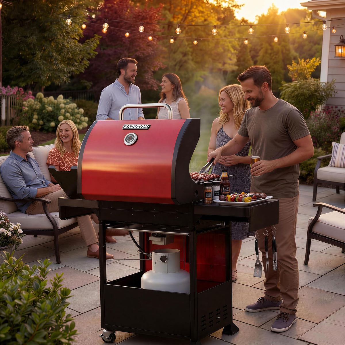 4 Burner Propane Gas Grill with Side Burner T247