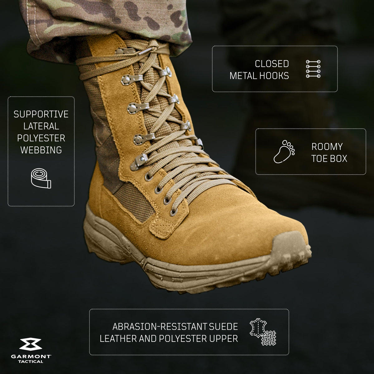 Coyote Suede Combat Boots L6756