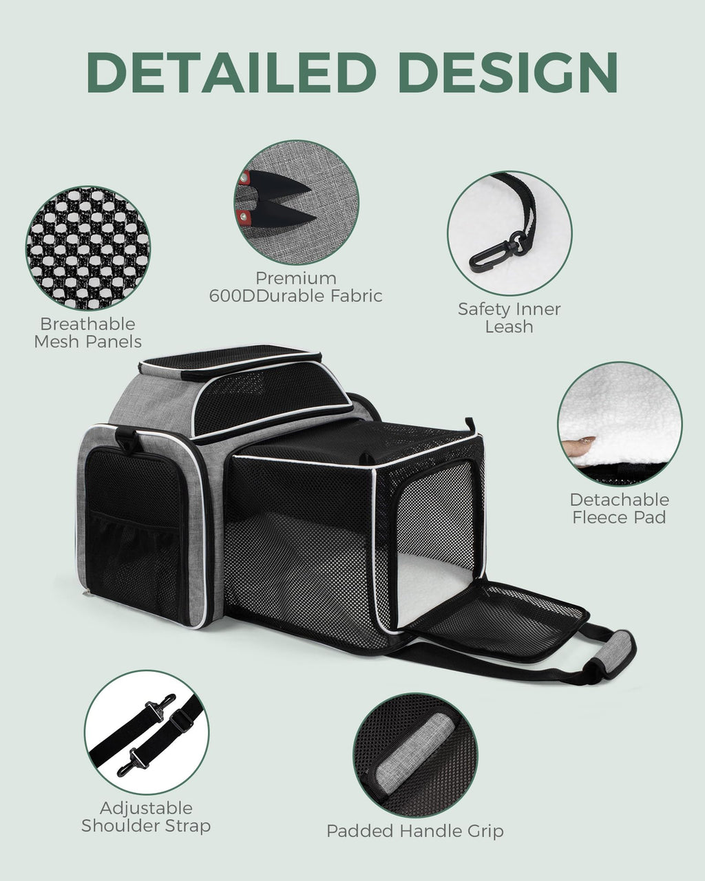 Airline Approved Soft Side Pet Carrier with Fleece Pad Q764845