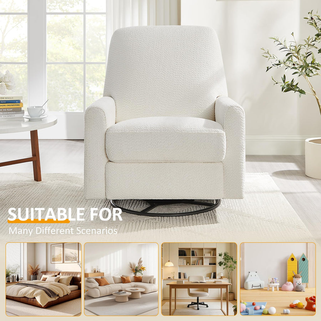 White Power Rocking Recliner Chair O855584