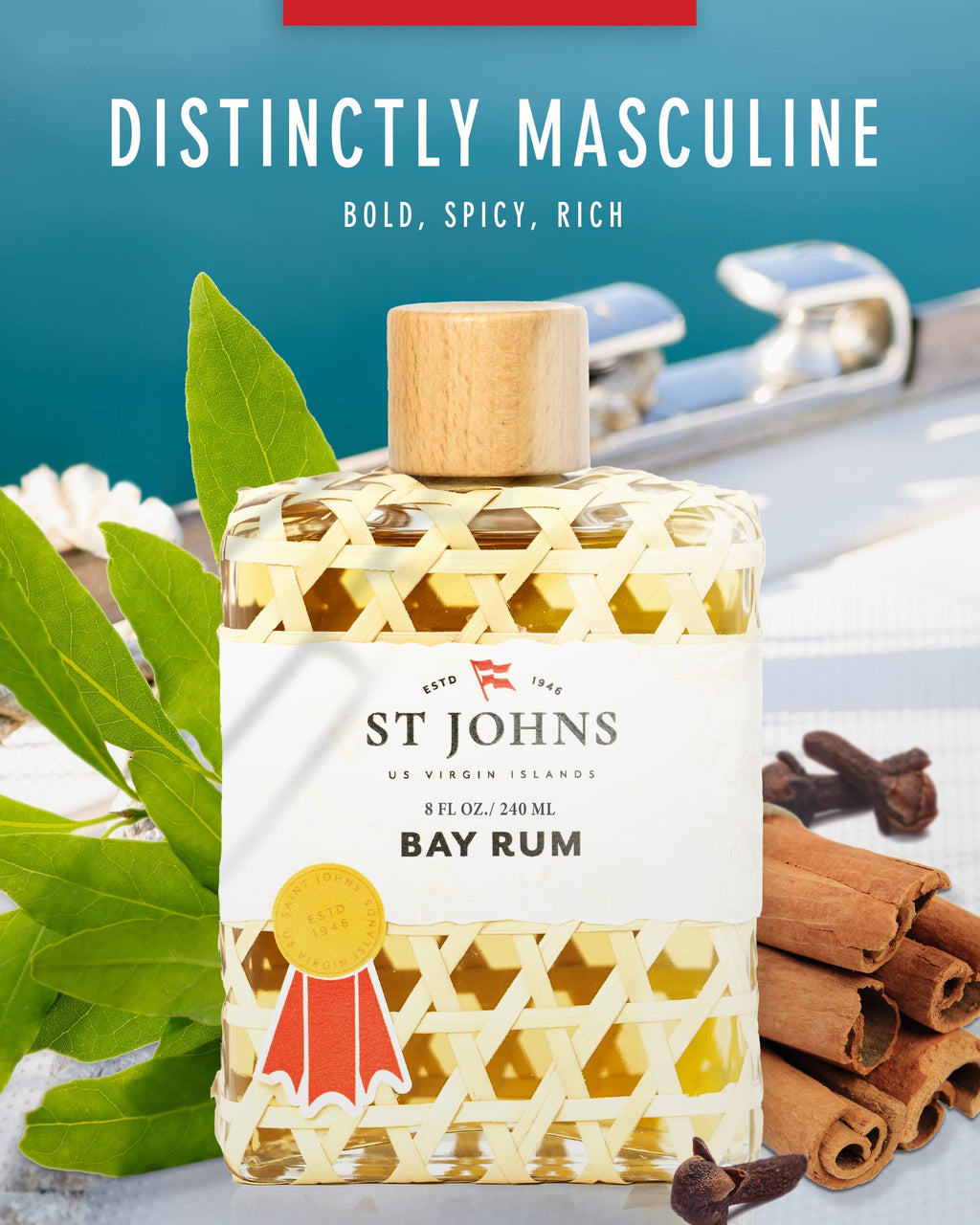 Bay Rum Aftershave and Cologne 8 oz Splash Bottle L769