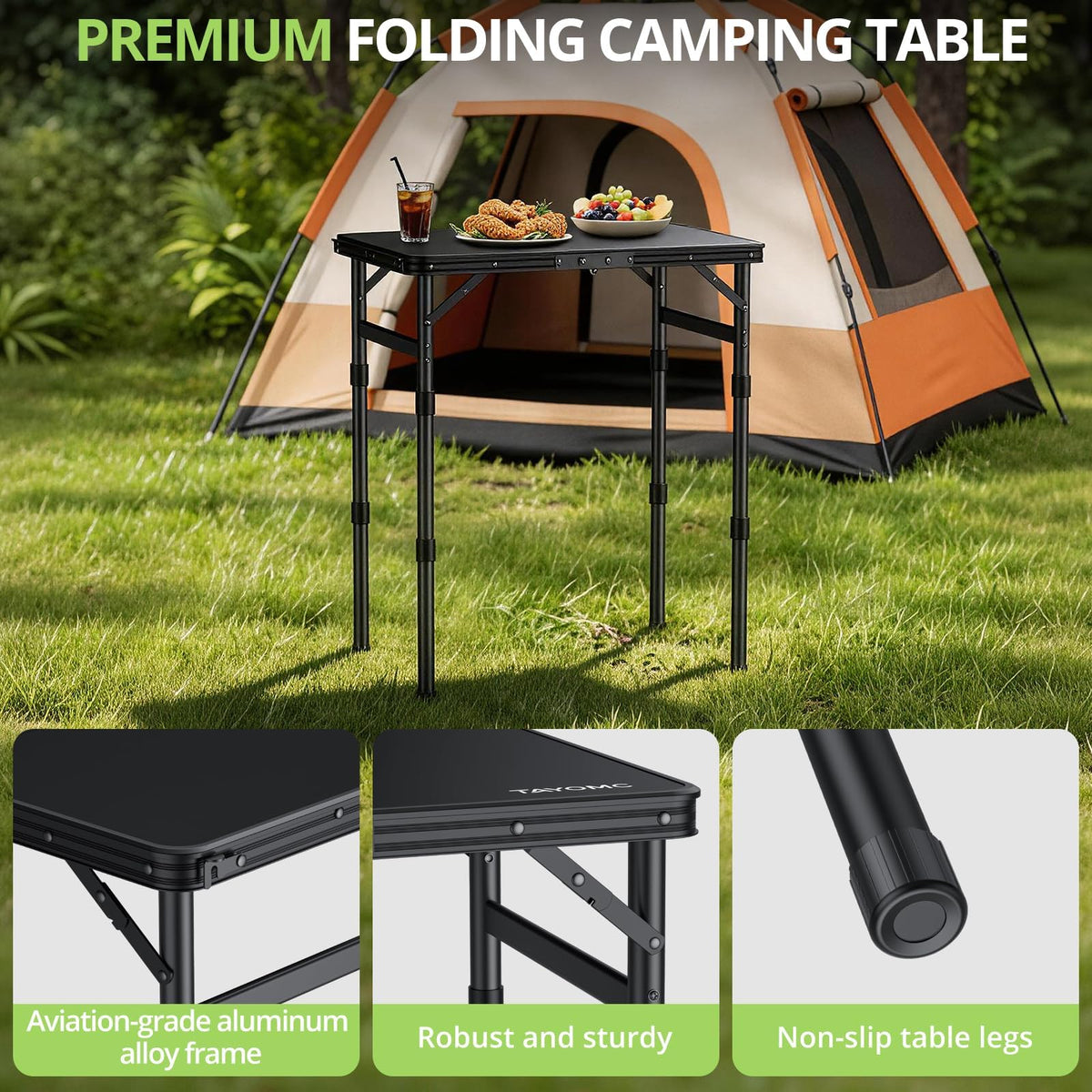 2ft Adjustable Folding Camping Table T818