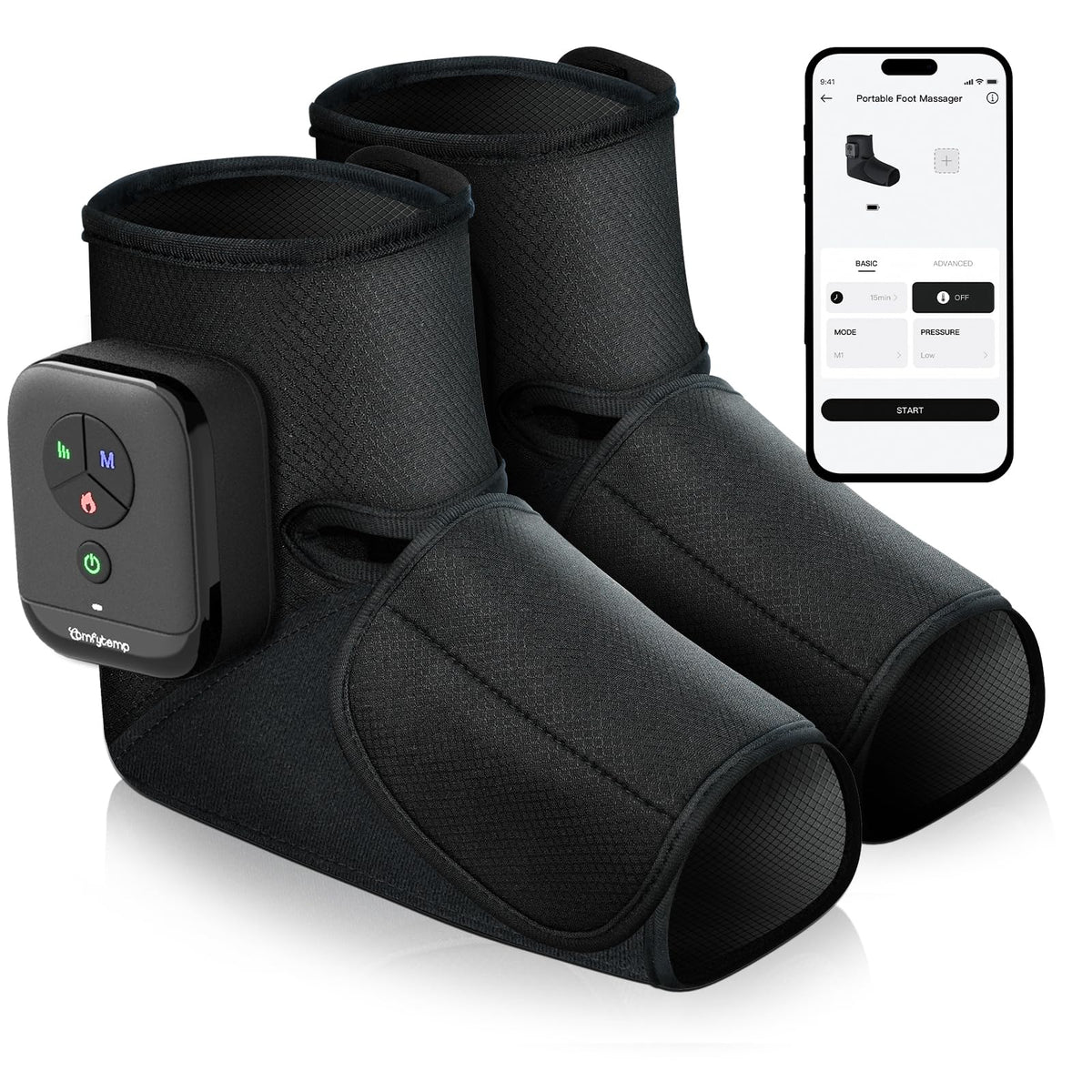 Portable Air Compression Foot Massager with Heat N81224
