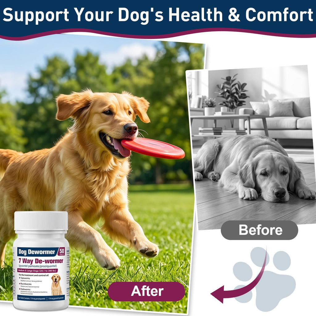 7-Way Dewormer for Large Dogs & Puppies, 50 Tablets O8126