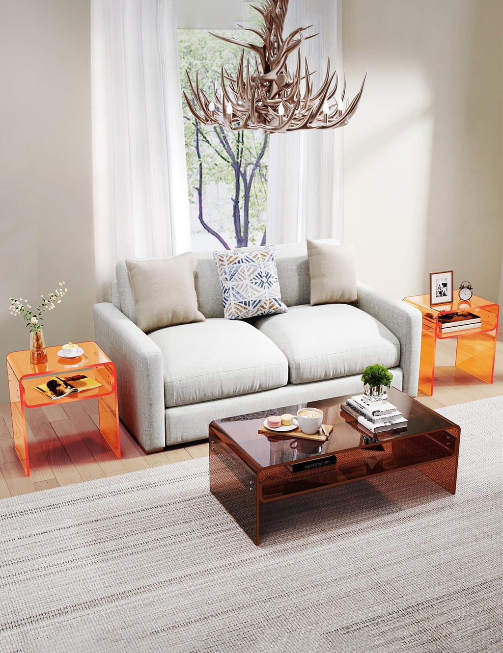 Clear Acrylic 2-Tier End Table M6278
