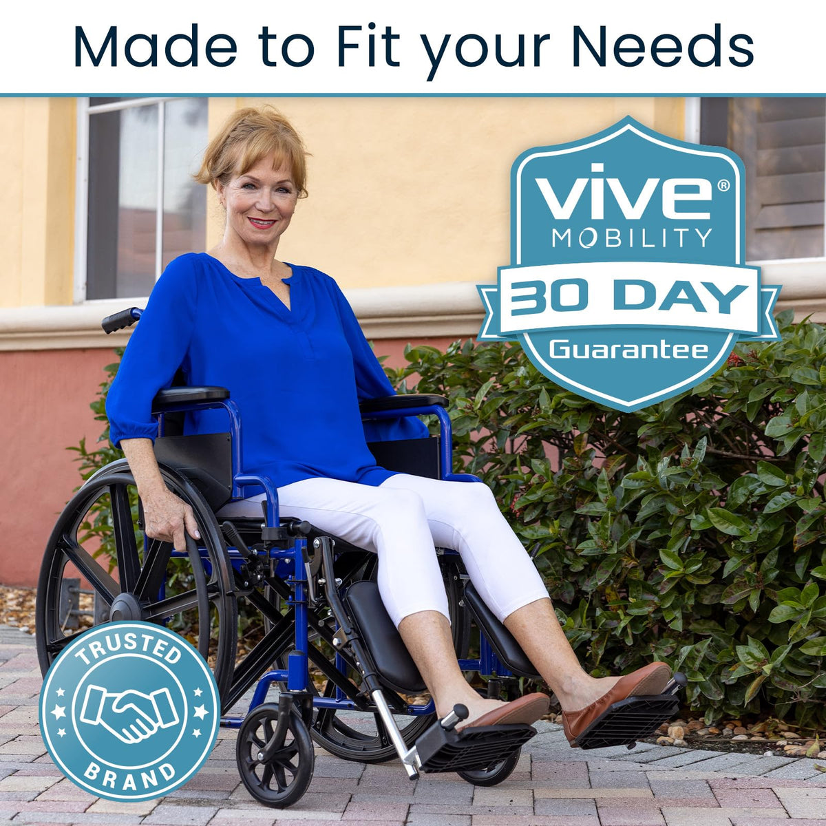 Elevating Wheelchair Footrests with Padded Calf Pads (2 Pack) H280755
